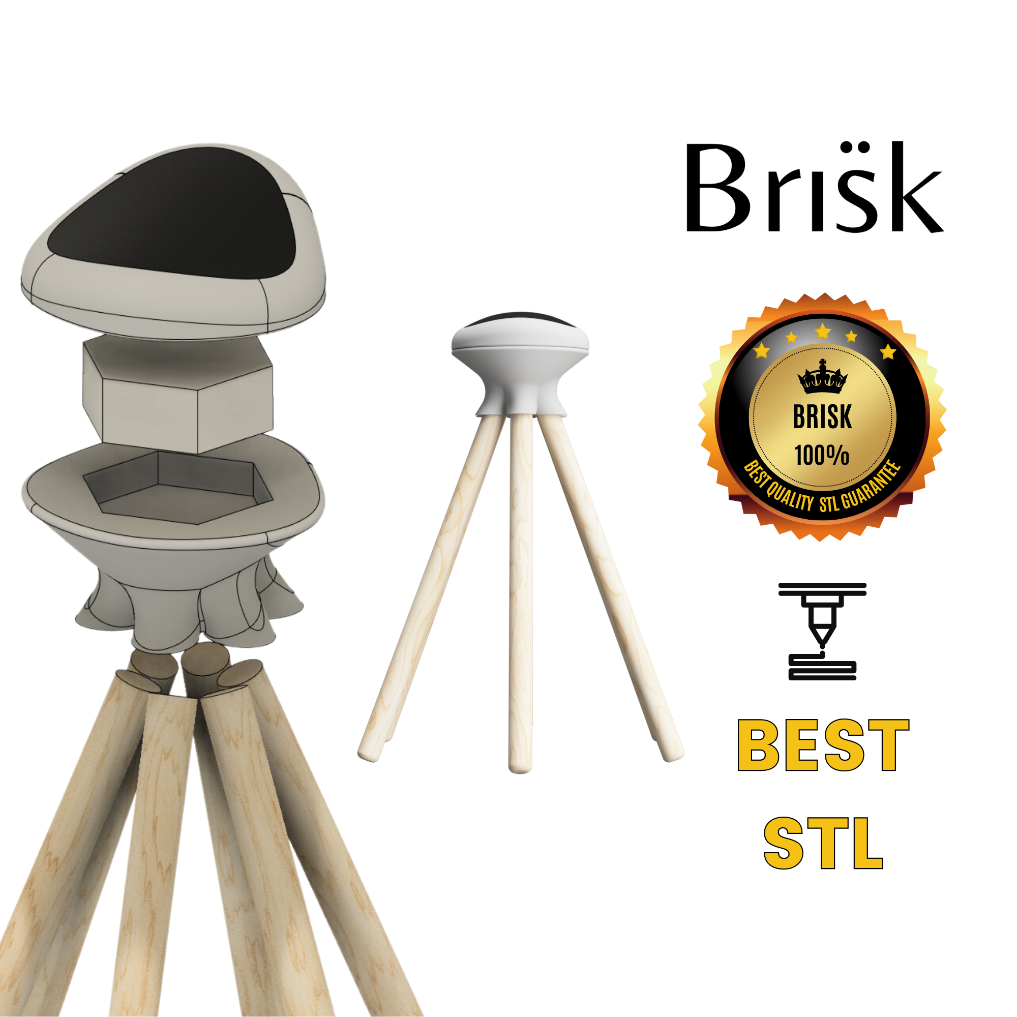 Sgabello Brisk 3D Design | File STL per Stampa 3D