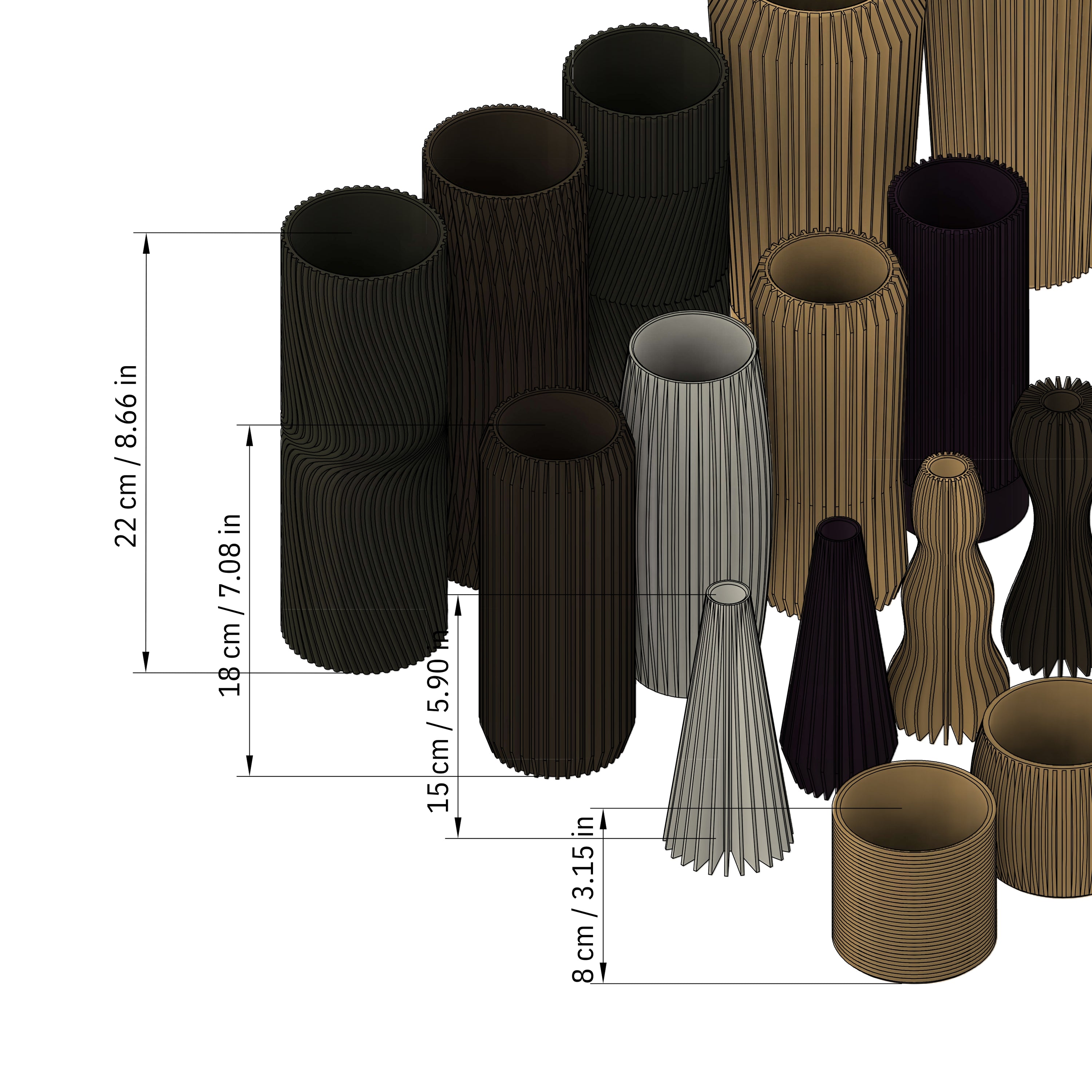 STL Vasi Design Pack 18 File 3D - Design unico per la tua casa