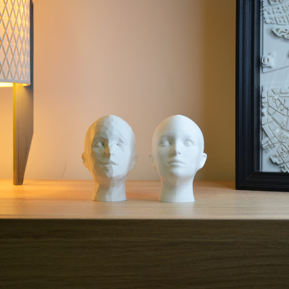 Eleganti Teste di Design in 3D: Unione di Alta e Bassa Risoluzione