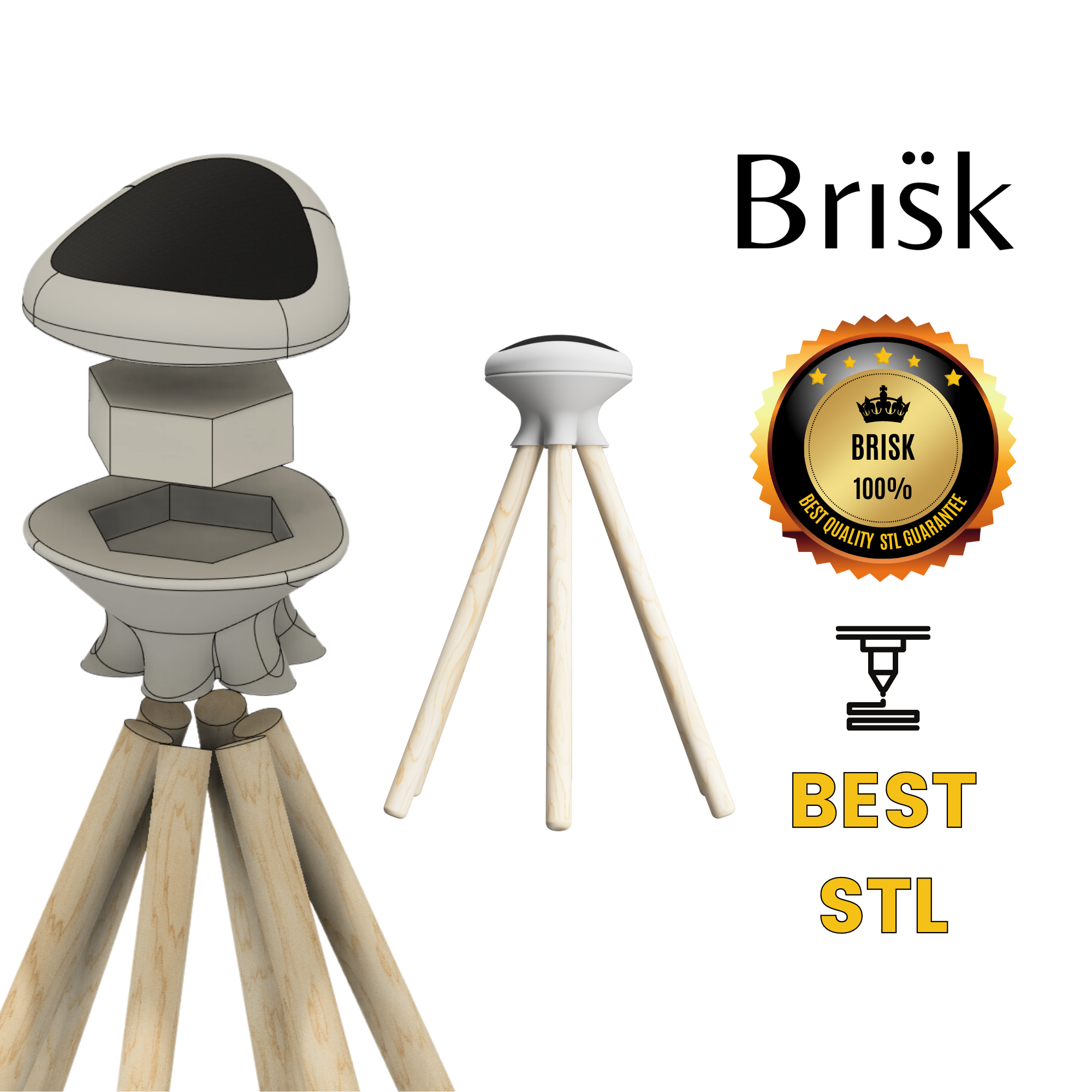 Brisk Taburete Diseño 3D / Asiento STL / Archivo Digital / Archivo STL / Listo para Impresión 3D / Archivos para Impresoras 3D 