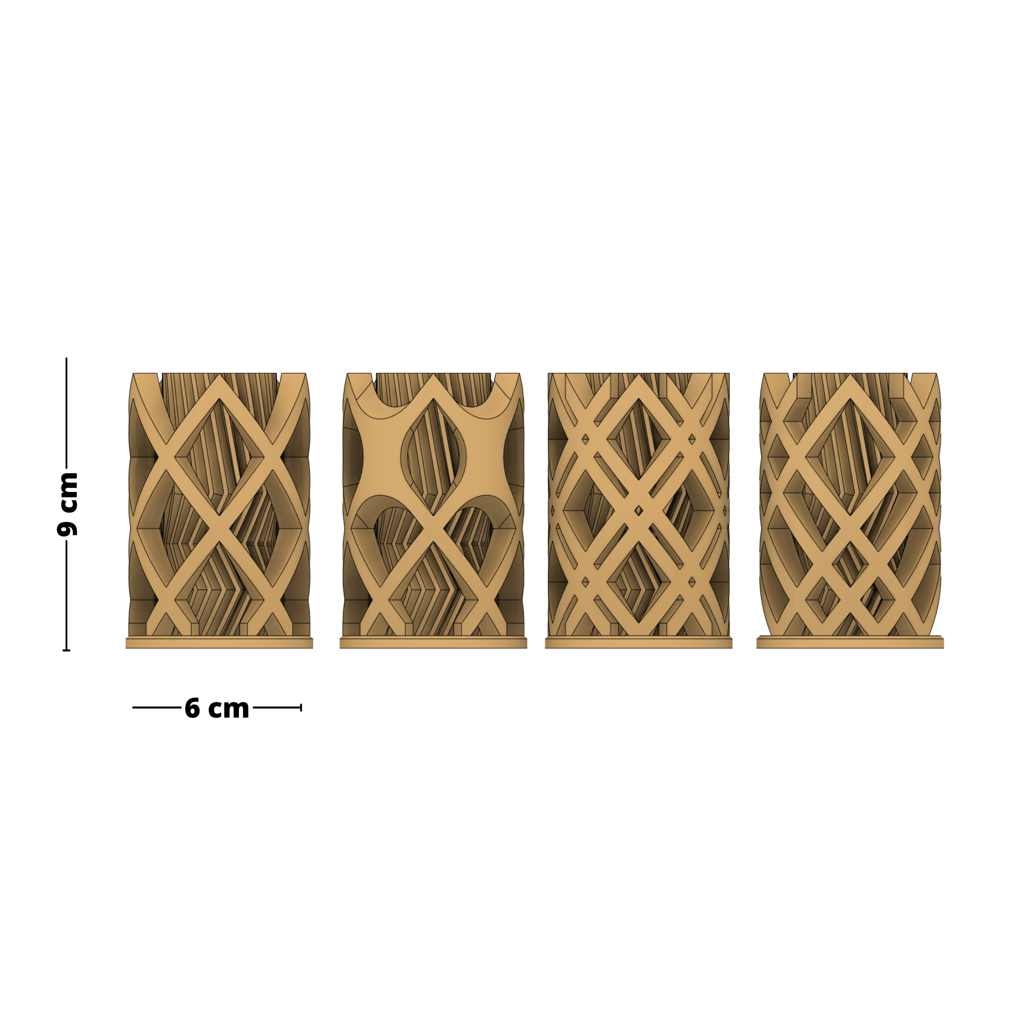 Pack 4 Vasi 3D design / File Digitale / File STL / Pronto per la stampa 3D / File per stampanti 3D