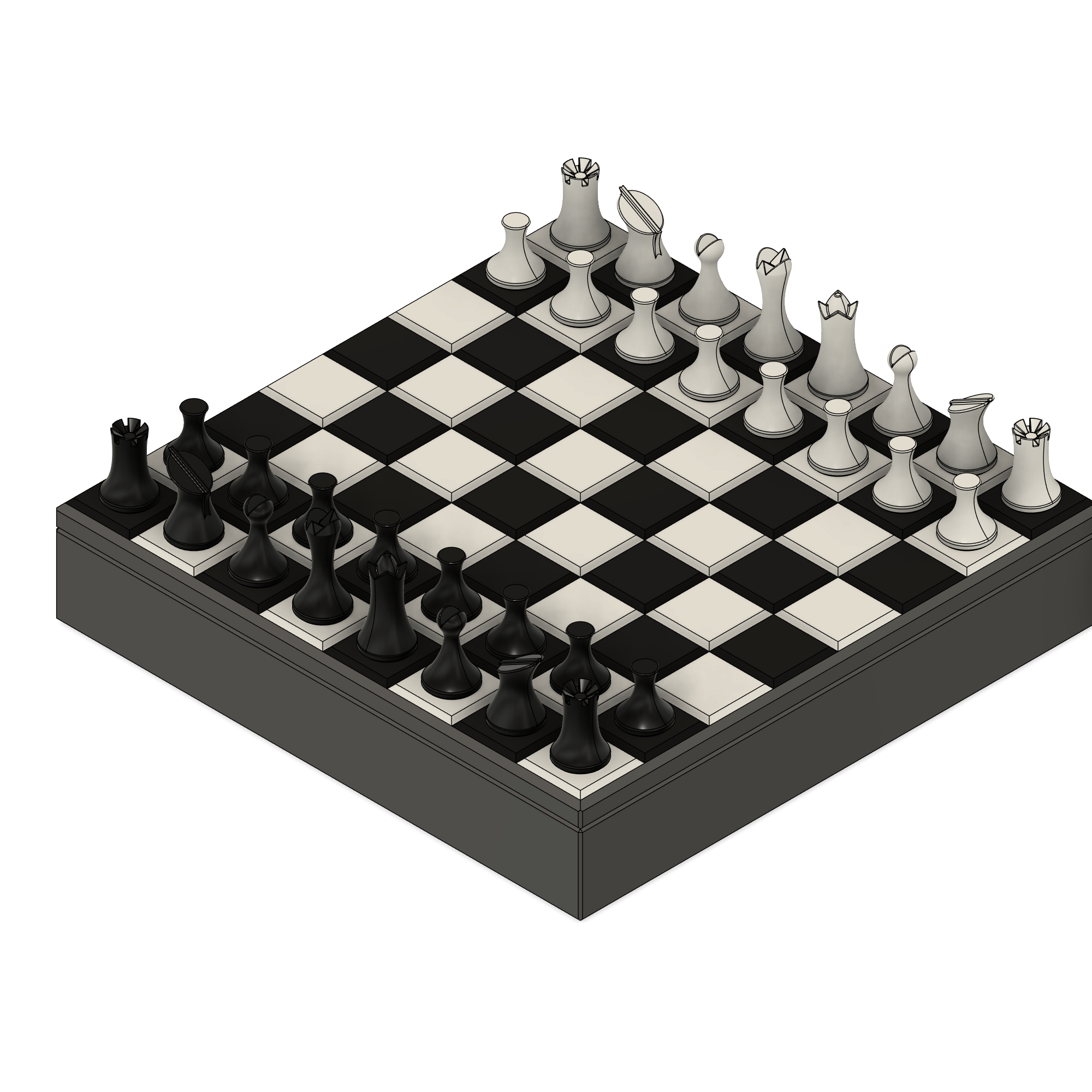 Scacchi e dama | Gioco didattico | File 3D STL per Stampa 3D