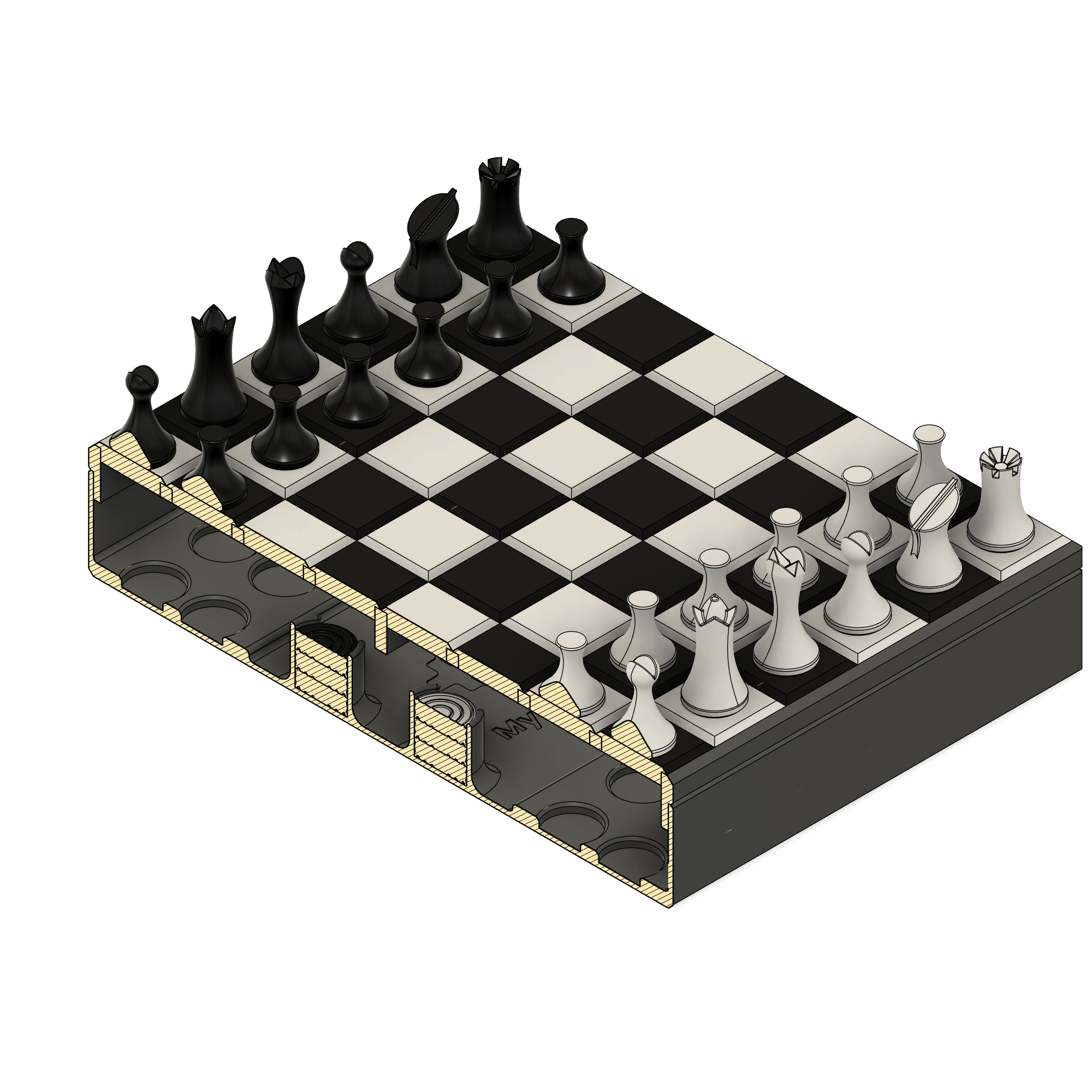 Scacchi e dama | Gioco didattico | File 3D STL per Stampa 3D