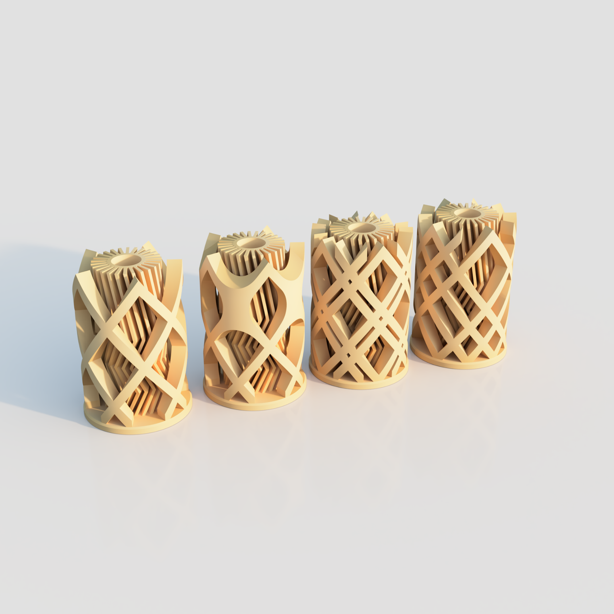 Pack 4 Vasi 3D design / File Digitale / File STL / Pronto per la stampa 3D / File per stampanti 3D