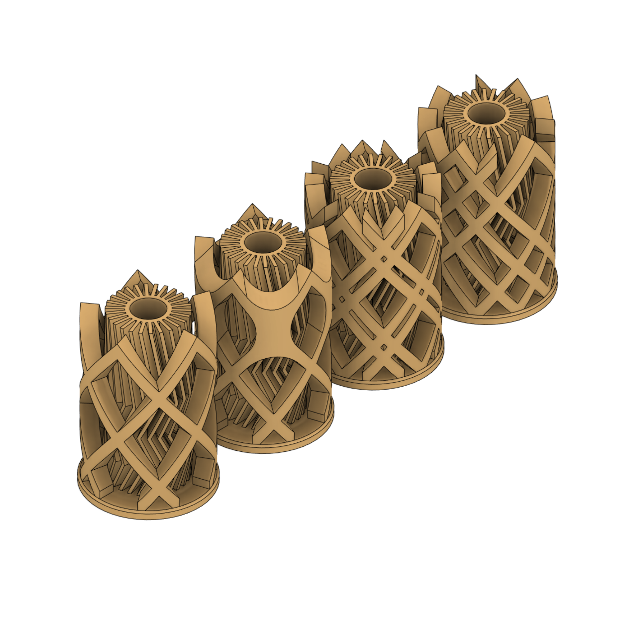 Pack 4 Vasi 3D design / File Digitale / File STL / Pronto per la stampa 3D / File per stampanti 3D