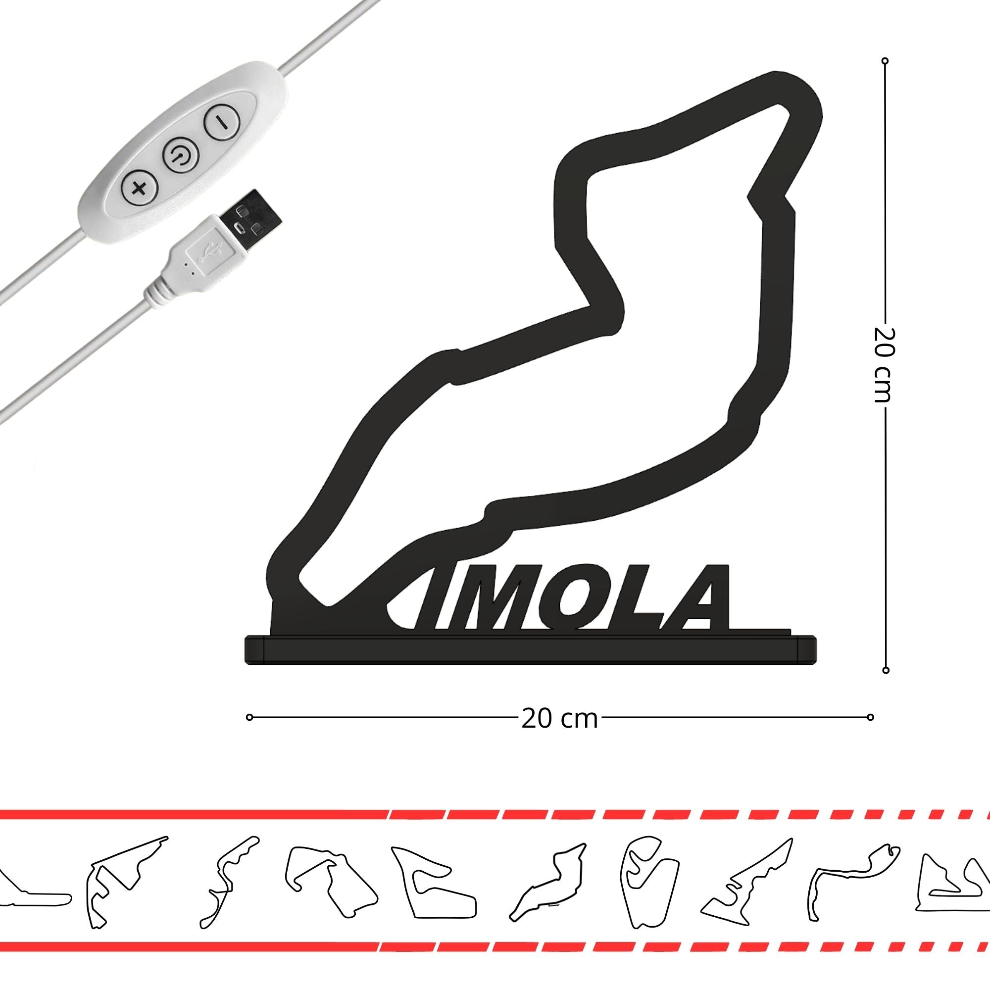 Lampada LED Circuito Automobilistico | Imola, Monza, Silverstone e altri tracciati iconici